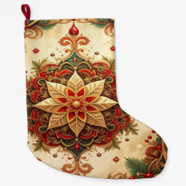 Calcetín Navideño Grande Red Green Decorative Holiday Stocking