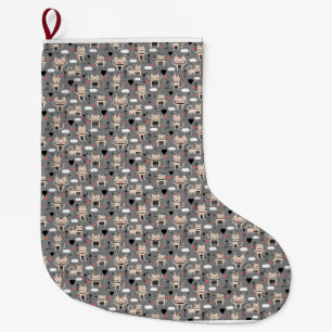 Calcetín Navideño Grande Regalo de gato Patrón De Gato Cuto Chileno