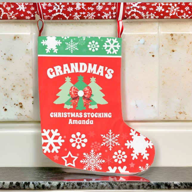 Calcetín Navideño Grande Regalo de Navidades de la abuela personalizada (Subido por el creador)