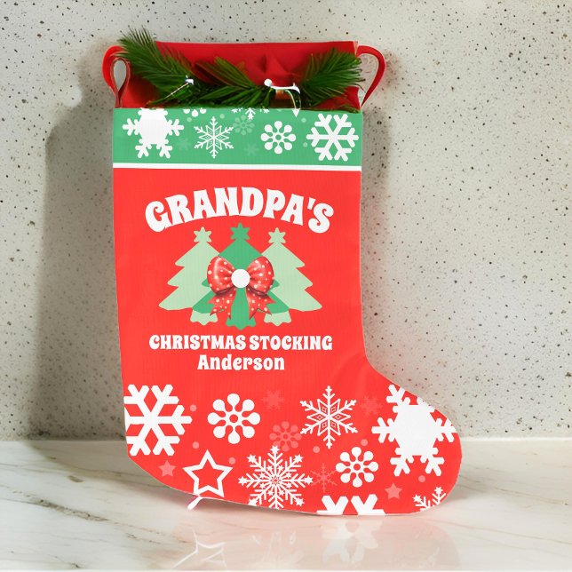 Calcetín Navideño Grande Regalo de Navidades del abuelo personalizado (Subido por el creador)