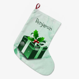 Calcetín Navideño Grande Regalo de Navidades verdes