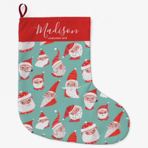Calcetín Navideño Grande Regalo de poema divertido de Santa Claus Navidad