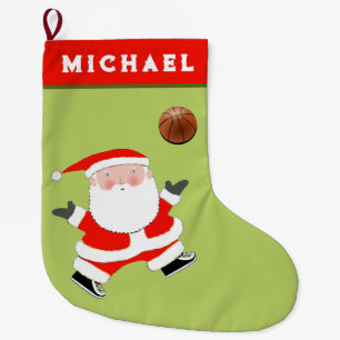 Calcetín Navideño Grande Regalo de vacaciones de baloncesto