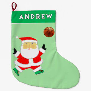 Calcetín Navideño Grande Regalo de vacaciones de baloncesto
