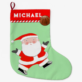 Calcetín Navideño Grande Regalo de vacaciones de baloncesto