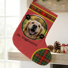 Calcetín Navideño Grande Regalo de vacaciones para amantes de perros con cu