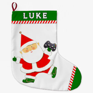 Calcetín Navideño Grande Regalo de vacaciones para jugador de videojuegos