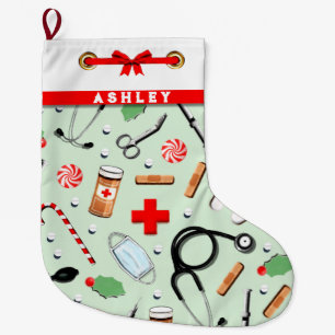 Calcetín Navideño Grande Regalo de vacaciones para la salud
