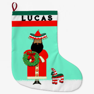 Calcetín Navideño Grande Regalo navideño mexicano