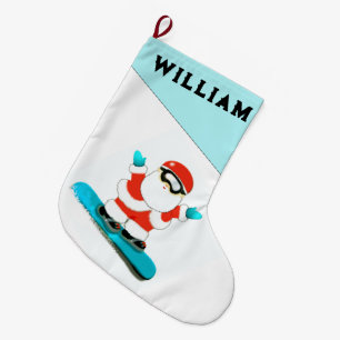 Calcetín Navideño Grande Regalo personalizado de snowboarding