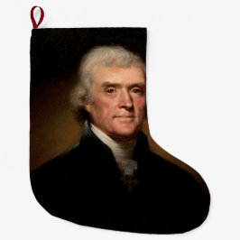 Calcetín Navideño Grande Retrato de Thomas Jefferson (por Rembrandt Peale)