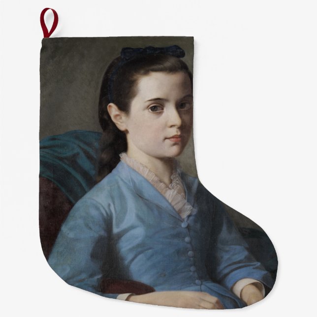 Calcetín Navideño Grande Retrato de un Chica elegante (por Leloir) (Anverso)