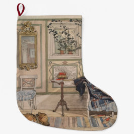 Calcetín Navideño Grande Rincón Acogedor (por Carl Larsson)