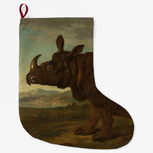 Calcetín Navideño Grande Rinocerontes (rinocerontes) (animal silvestre) (po