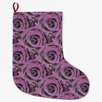 Calcetín Navideño Grande Rosa de lavanda negra grande y artística