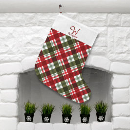 Calcetín Navideño Grande Royal Stewart Tartan Plaid
