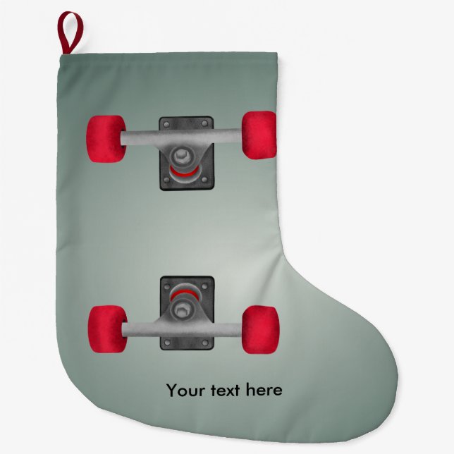 Calcetín Navideño Grande Ruedas para patinaje sobre patinaje sobre patines  (Anverso)