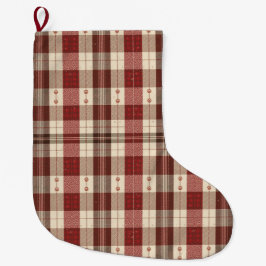 Calcetín Navideño Grande Rustic Evergreen & Cranberry Pet Stocking