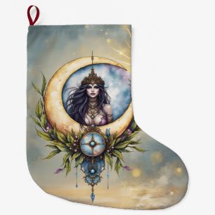 Calcetín Navideño Grande Sacerdotisa de la Luna – Guardiana del Equilibrio