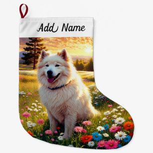 Calcetín Navideño Grande Samoyed