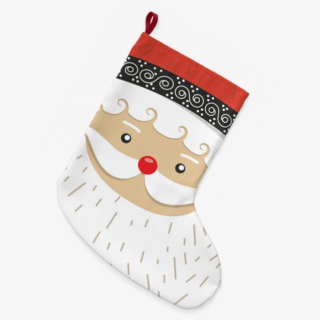 Calcetín Navideño Grande Santa Claus (Frente (Colgado))