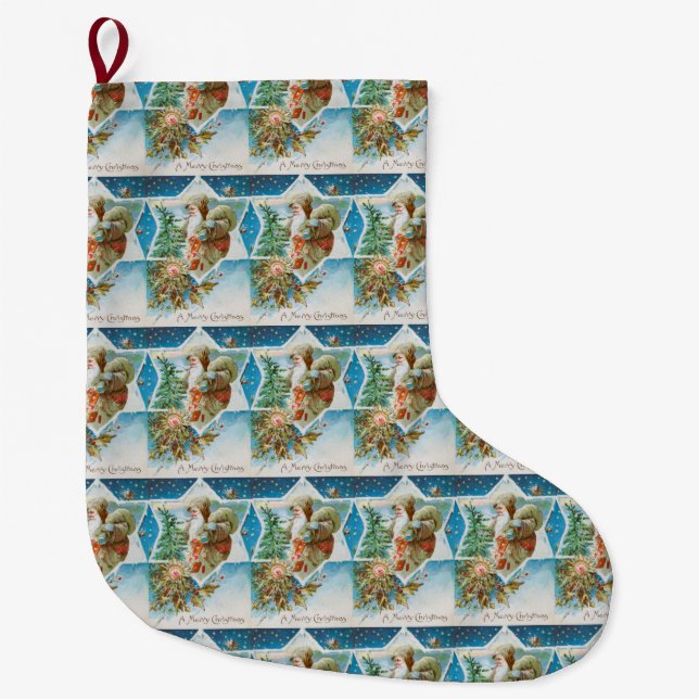 Calcetín Navideño Grande Santa de nieve de navidad (Anverso)