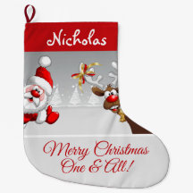Santa y Reno de Navidad personalizados