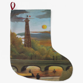 Calcetín Navideño Grande Seine & Eiffel Tower in the Sunset (París, Francia