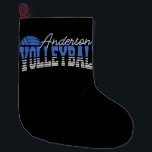 Calcetín Navideño Grande Selector de voleibol personalizado ADD NAME Team C<br><div class="desc">Jugador de voleibol personal AÑADIR NOMBRE Equipo de campeón Deportivo Diseño de atleta - Personalizar con su nombre o Personalizado de texto!</div>