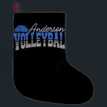 Calcetín Navideño Grande Selector de voleibol personalizado ADD NAME Team C<br><div class="desc">Jugador de voleibol personal AÑADIR NOMBRE Equipo de campeón Deportivo Diseño de atleta - Personalizar con su nombre o Personalizado de texto!</div>