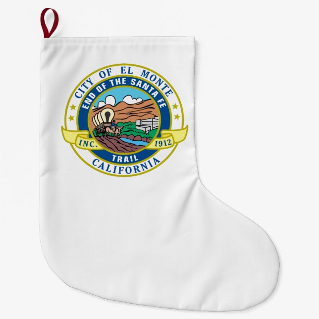 Calcetín Navideño Grande Sello urbano de El Monte (California) (Anverso)