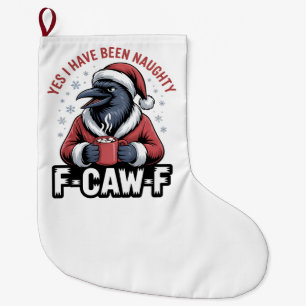 Calcetín Navideño Grande Sí, he sido travieso F-Caw-F Divertida Navidad 