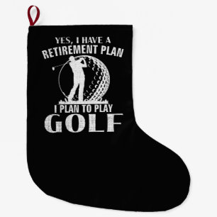 Calcetín Navideño Grande Sí, tengo un plan de jubilación Golf Divertido Gol