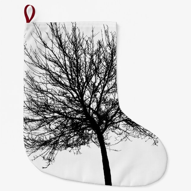 Calcetín Navideño Grande Silhouette de árbol (Anverso)