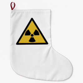 Calcetín Navideño Grande Símbolo de advertencia de radiación (peligro radia