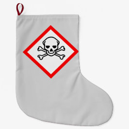 Calcetín Navideño Grande Símbolo de peligro cráneo y cruz