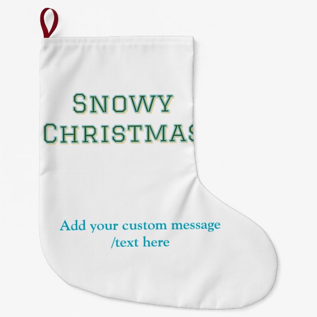 Calcetín Navideño Grande Simple minimal green happy holidays Christmas  (Anverso)