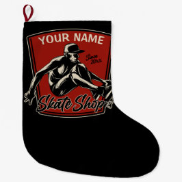 Calcetín Navideño Grande Skateboarding personalizada