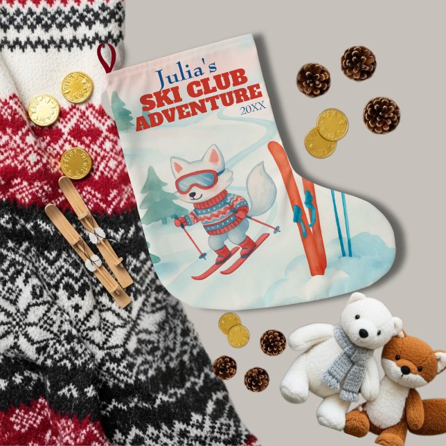 Calcetín Navideño Grande Ski Club Adventure Baby Arctic Fox (Ski Club Adventure Baby Arctic Fox Large Christmas Stocking)
