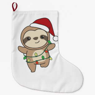 Calcetín Navideño Grande Sloth Navidades Winter Animals Sloths