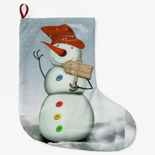 Calcetín Navideño Grande Snowman, miembro del Polo Norte