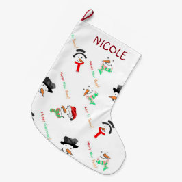 Calcetín Navideño Grande Snowmen