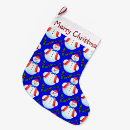 Calcetín Navideño Grande Snowmen