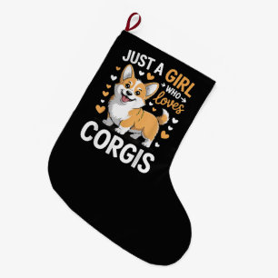 Calcetín Navideño Grande Sólo una chica que ama a los Corgis