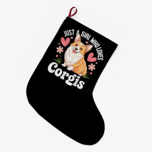 Calcetín Navideño Grande Solo una chica que ama Corgis