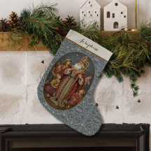 St. Nicholas Antiguo con Niños Bordado a Mano