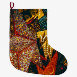 Calcetín Navideño Grande Star Lanterns