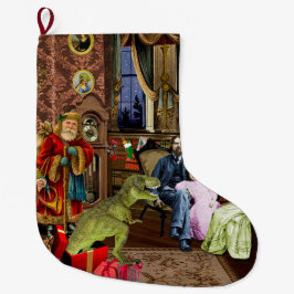 Calcetín Navideño Grande Su primer T-Rex