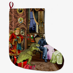 Calcetín Navideño Grande Su primer T-Rex
