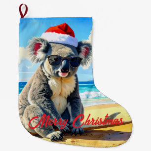 Calcetín Navideño Grande Sun y Surf Koala Santa Hat